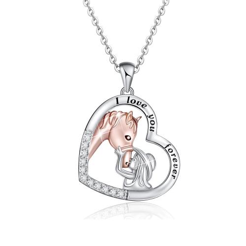 Kubieke Zircon Micro effenen Sterling zilveren ketting, 925 Sterling Zilver, plated, micro pave zirconia & voor vrouw, meer kleuren voor de keuze, Lengte Ca 41-50 cm, Verkocht door PC