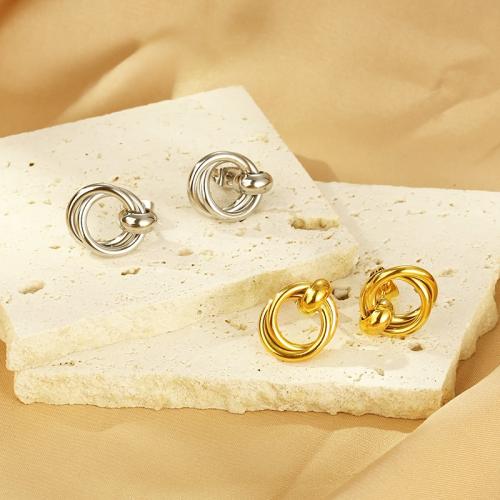 Roestvrij staal Stud Earrings, 304 roestvrij staal, voor vrouw, meer kleuren voor de keuze, Verkocht door PC