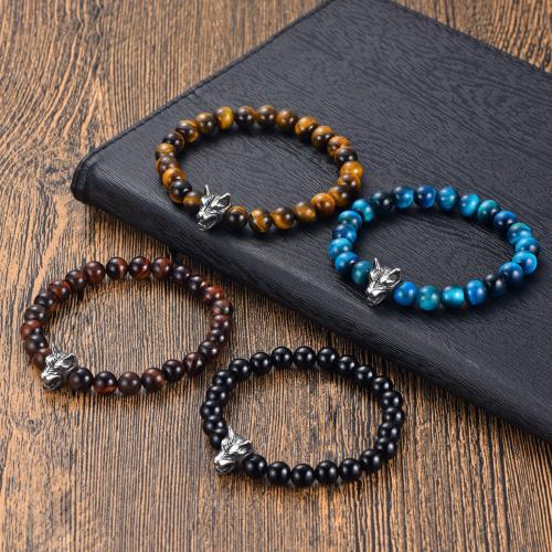 Gemstone Bracelets with 304 Stainless Steel plated & Unisex nickel lead & cadmium free Sold By PC