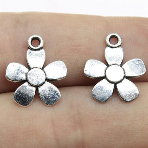 Zinc Alloy Flower Pendler, forgyldt, du kan DIY, flere farver til valg, 17x14mm, Solgt af PC