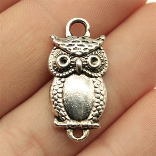 Animal Zinc Alloy Connector Owl plated DIY & 1/1 loop Sold By PC