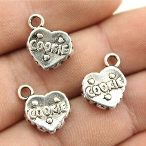 Zinc Alloy Heart Pendler, antik sølv farve forgyldt, du kan DIY, 15x12mm, Solgt af PC