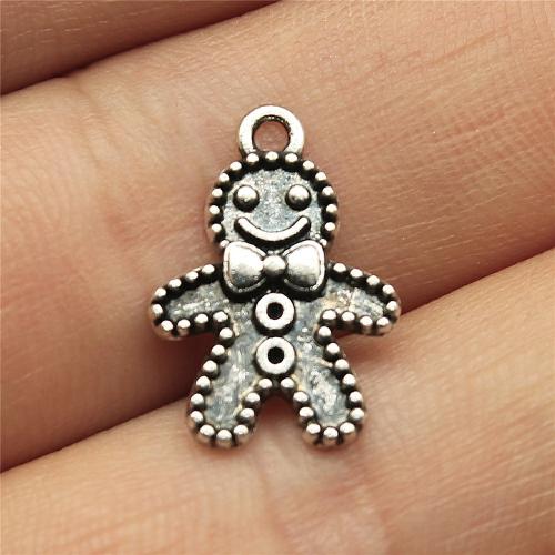 Zinc Alloy Pendants Gingerbread Man plated DIY Sold By PC