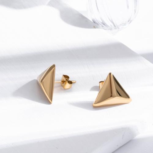 Titanium Steel  Earring Triangle fashion jewelry & for woman 40mm Sold By Pair