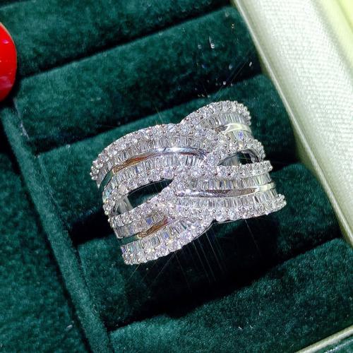 Cubic Zirconia Micro Pave Brass Ring & micro pave cubic zirconia & for woman Sold By PC