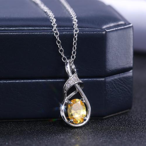 Collier en laiton cubique Zircon Micro Pave, bijoux de mode & pavé de micro zircon & pour femme, plus de couleurs à choisir, 8mm, Longueur Environ 45 cm, Vendu par PC