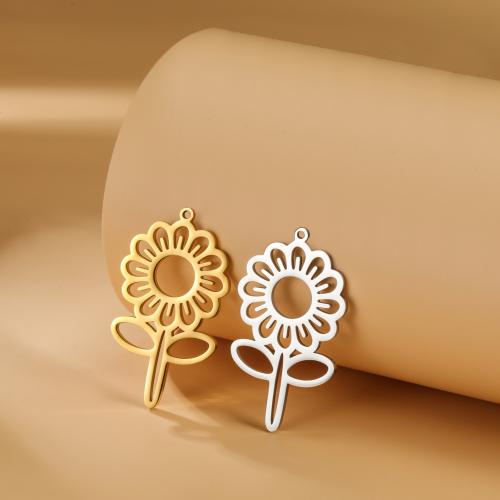 Stainless Steel Flower Pendant 304 Stainless Steel Sunflower Vacuum Ion Plating fashion jewelry & DIY Sold By PC