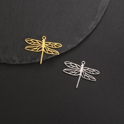 Stainless Steel Animal Pendants 304 Stainless Steel Dragonfly Vacuum Ion Plating DIY & hollow Sold By PC