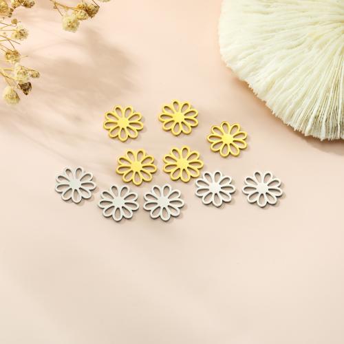 Stainless Steel Flower Pendant 304 Stainless Steel Vacuum Ion Plating DIY Sold By PC