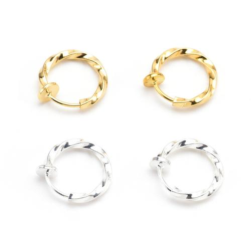 laiton Clip boucle d’oreille, Rond, Placage, pour femme, plus de couleurs à choisir, protéger l'environnement, sans nickel, plomb et cadmium, 13mm, Vendu par paire