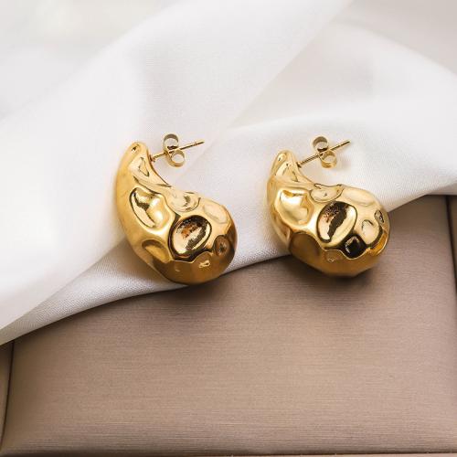 Titanium Steel  Earring gold color plated for woman Sold By Pair