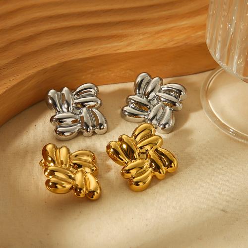 Pendientes de Acero Inoxidable, acero inoxidable 304, Cuadrado, chapado, para mujer, más colores para la opción, libre de níquel, plomo & cadmio, 26mm, Vendido por Par