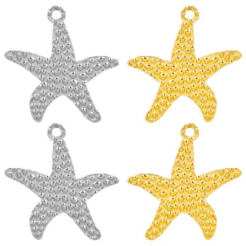 Rustfrit stål smykker Vedhæng, 304 rustfrit stål, Starfish, forgyldt, du kan DIY, flere farver til valg, 29x32mm, Solgt af PC