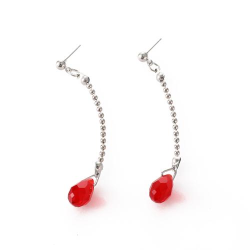 Zinc Alloy Stud Earring with Glass Rhinestone fashion jewelry & for woman original color Sold By Pair