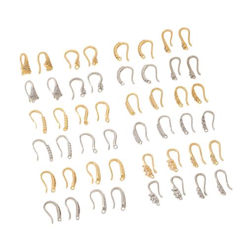 Crochet en laiton boucle d'oreille, Plaqué d'or, DIY & styles différents pour le choix & pavé de micro zircon, plus de couleurs à choisir, Vendu par paire