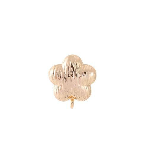 Brass Earring Stud Component petals real gold plated DIY golden Sold By Pair