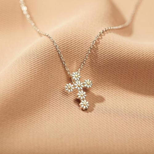 925 Sterling Silver Necklaces plated for woman platinum color Length Approx 41-50 cm Sold By PC