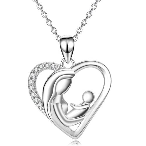 Kuutiometriä Zirkonia mikro tasoittaa Sterling hopea kaulakoru, 925 Sterling Silver, päällystetty, Micro Pave kuutiometriä zirkonia & naiselle, platina väri, Pituus N. 41-50 cm, Myymät PC