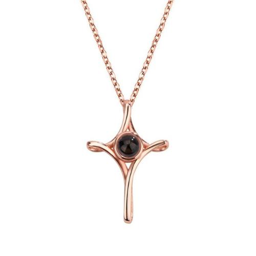 925 Sterling Silver Miniature Projection Necklace plated for woman Length Approx 41-50 cm Sold By PC