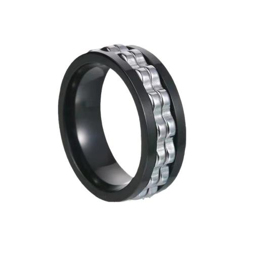 Titantium Steel Finger Ring, Titanium Steel, galvanizált, különböző méretű a választás & az ember, több színt a választás, Által értékesített PC