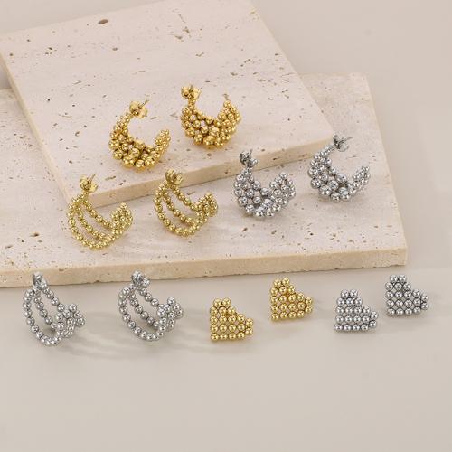 Roestvrij staal Stud Earrings, 304 roestvrij staal, verschillende stijlen voor de keuze & voor vrouw, meer kleuren voor de keuze, Verkocht door pair