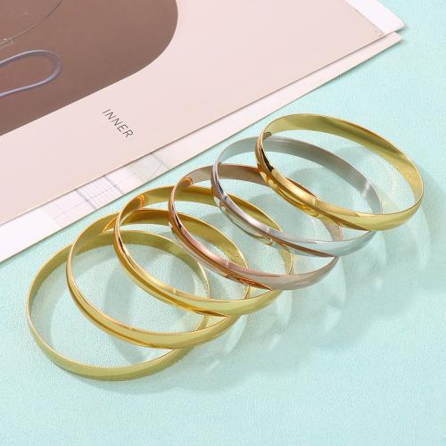 Stainless Steel Bangle 304 Stainless Steel Round Vacuum Ion Plating for woman Sold By Set