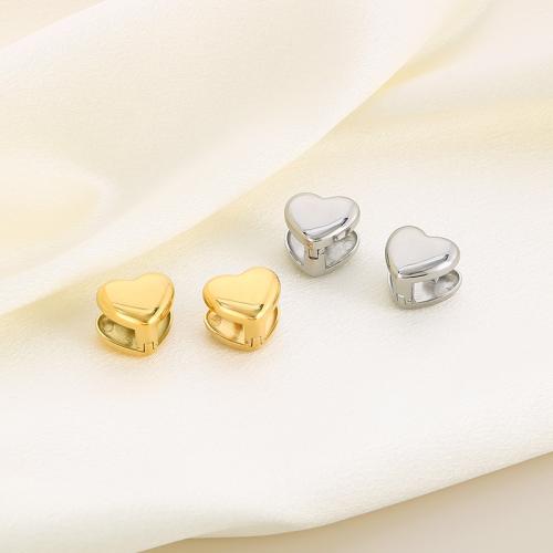 Huggie Anneau d'oreille, Acier inoxydable 304, coeur, pour femme, plus de couleurs à choisir, Vendu par paire