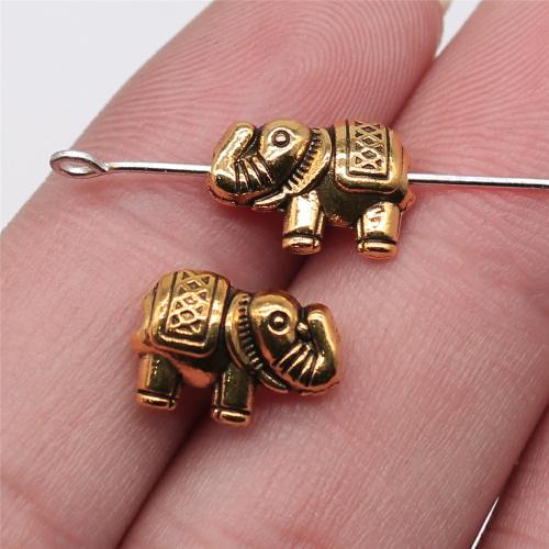 Zinc Alloy Animal Beads Elephant plated DIY Sold By PC