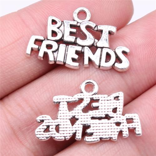 Zinc Alloy Alphabet and number Pendants Alphabet Letter antique silver color plated DIY Sold By PC