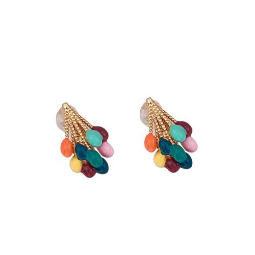 ottone orecchini a goccia, placcato color oro, stili diversi per la scelta & Micro spianare cubic zirconia & per la donna & smalto, earrings length 13-20mm, Venduto da coppia