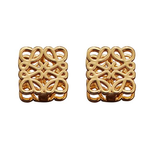 Messing Hendel weer Earring, Geometrisch Patroon, gold plated, voor vrouw & hol, Verkocht door pair