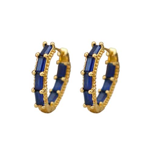 Messing Hendel weer Earring, Geometrisch Patroon, gold plated, micro pave zirconia & voor vrouw, 17x4x3mm, Verkocht door pair