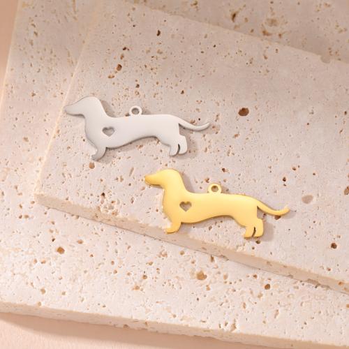 Stainless Steel Animal Pendants 304 Stainless Steel Dog Vacuum Ion Plating DIY Sold By PC