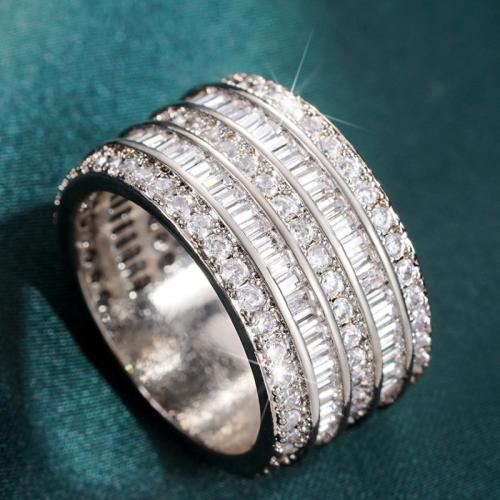 Cubic Zirconia Micro Pave Brass Ring & micro pave cubic zirconia & for woman Sold By PC