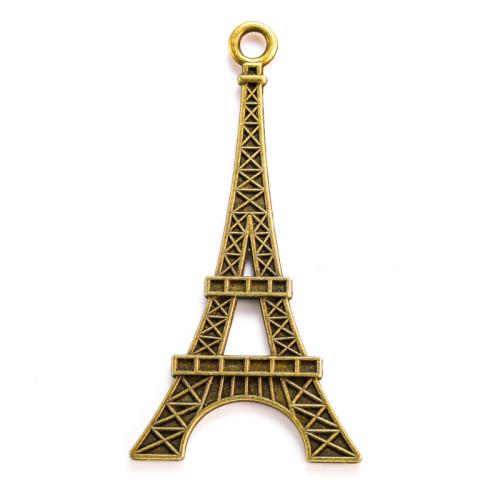 Sinc Alloy Pendants, Eiffel Túr, plátáilte, DIY, dathanna níos mó le haghaidh rogha, nicil, luaidhe & caidmiam saor in aisce, 36x68mm, Díolta De réir PC