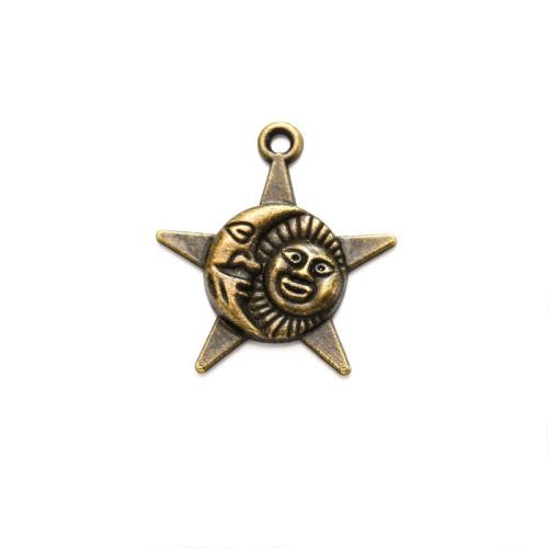 Zink Alloy Star Pendant, plated, DIY, fler färger för val, nickel, bly och kadmium gratis, 27x25mm, Ca 100PC/Bag, Säljs av Bag