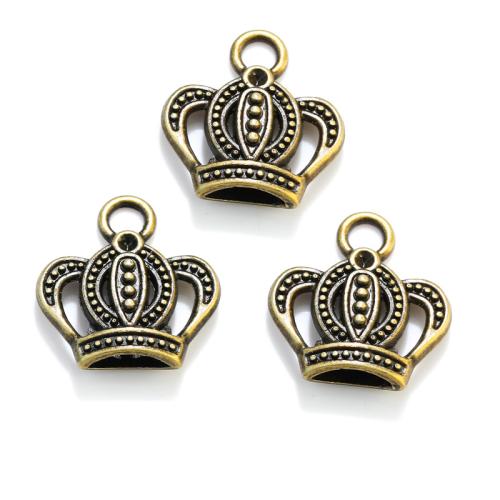 Zinc Alloy Crown Pendler, forgyldt, du kan DIY, flere farver til valg, nikkel, bly & cadmium fri, 16x16mm, Ca. 100pc'er/Bag, Solgt af Bag