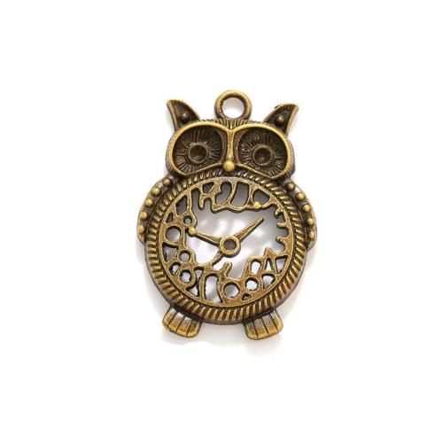 Zinc Alloy Animal Pendler, Owl, antik bronze farve forgyldt, du kan DIY, nikkel, bly & cadmium fri, 48x32mm, Ca. 100pc'er/Bag, Solgt af Bag