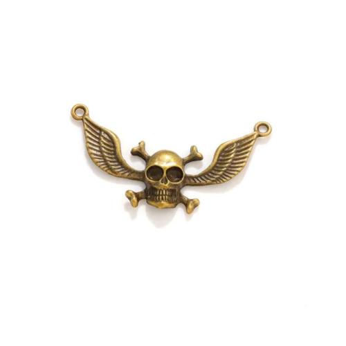 Zinc Alloy Connector Skull antique bronze color plated DIY & 1/1 loop nickel lead & cadmium free Approx Sold By Bag