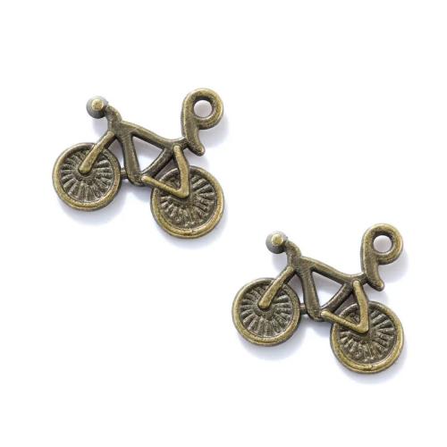 Køretøj Shaped Zinc Alloy Pendler, Bike, forgyldt, du kan DIY, flere farver til valg, nikkel, bly & cadmium fri, 16x14mm, Ca. 100pc'er/Bag, Solgt af Bag