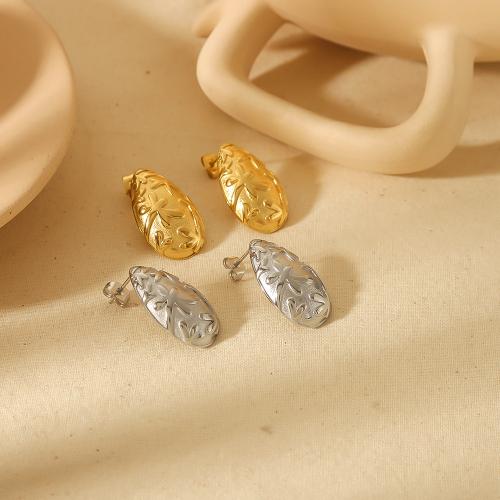 Stainless Steel Stud Earrings 304 Stainless Steel Teardrop plated for woman Sold By Pair