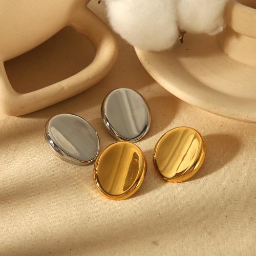 Stainless Steel Stud Earrings 304 Stainless Steel Round plated for woman Sold By Pair