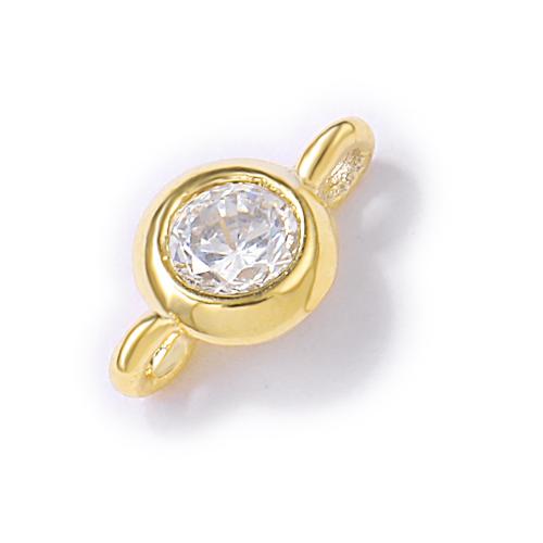 Kubik Zirkonium mikro bana Mässing Kontaktdon, äkta guldpläterad, DIY & micro bana cubic zirconia, guld, 4x8mm, Säljs av PC