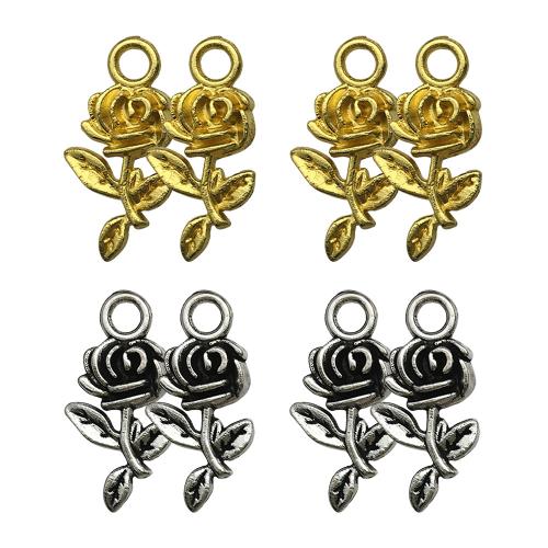 Zinc Alloy Flower Pendants Rose plated DIY Sold By PC