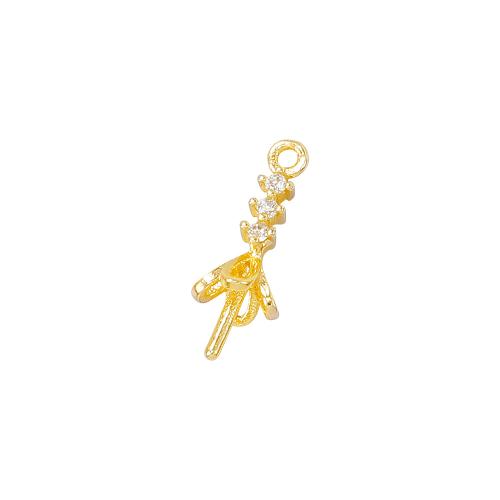 Ottone Peg Bail, placcato oro vero, DIY & Micro spianare cubic zirconia, oro, 15x3mm, Venduto da PC