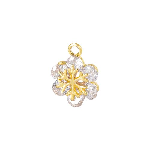 Cubic Zirconia Micro Pave Brass Pendant real gold plated DIY & micro pave cubic zirconia Crystal Gold Sold By PC