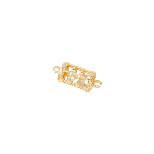 Cubic Zirconia Micro Pave Latão Connector, cobre, banhado a ouro genuino, DIY & micro pavimento em zircônia cúbica, dourado, 11x6.50mm, vendido por PC