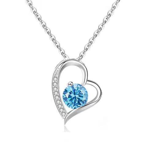 Kubieke Zircon Micro effenen Sterling zilveren ketting, 925 Sterling Zilver, plated, micro pave zirconia & voor vrouw, meer kleuren voor de keuze, Lengte Ca 21-50 cm, Verkocht door PC