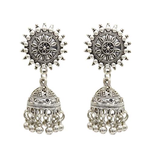 Zinc Alloy Drop Earrings vintage & for woman silver color Sold By Pair