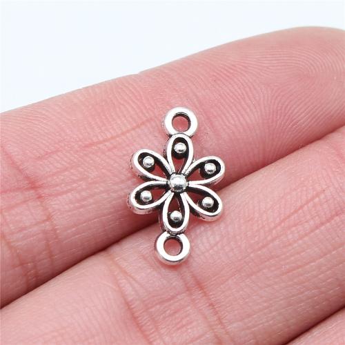 Zinc Alloy Connector Flower antique silver color plated DIY & 1/1 loop Sold By PC